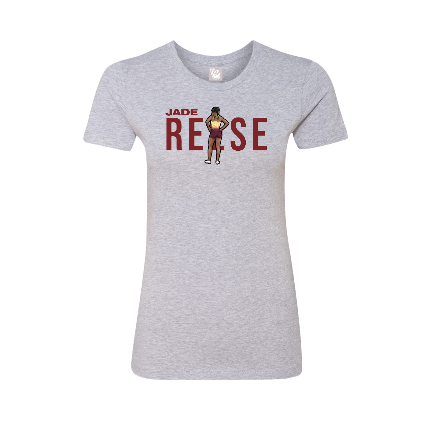 Fitted Women's Tee — Player Name in Grey