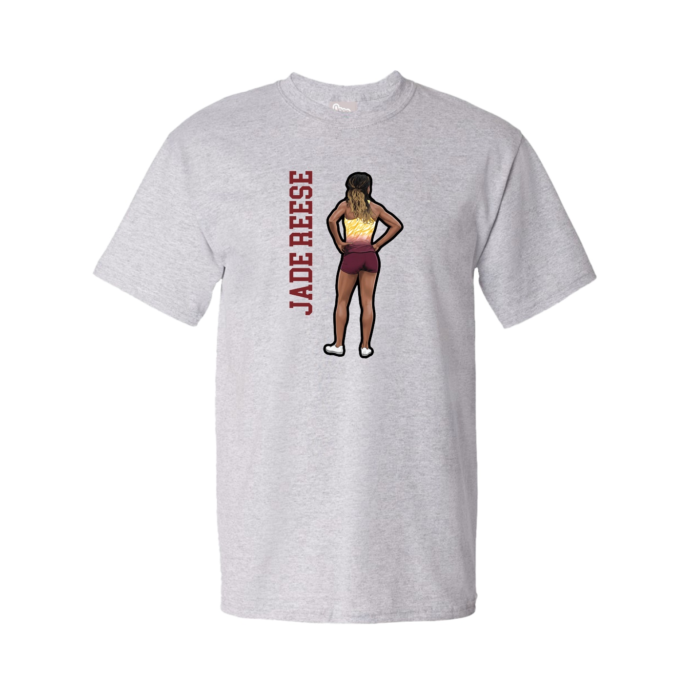 Tee — Name Vertical in Grey