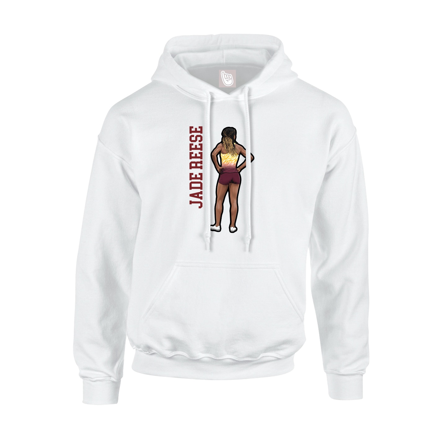 Hoodie — Name Vertical in White