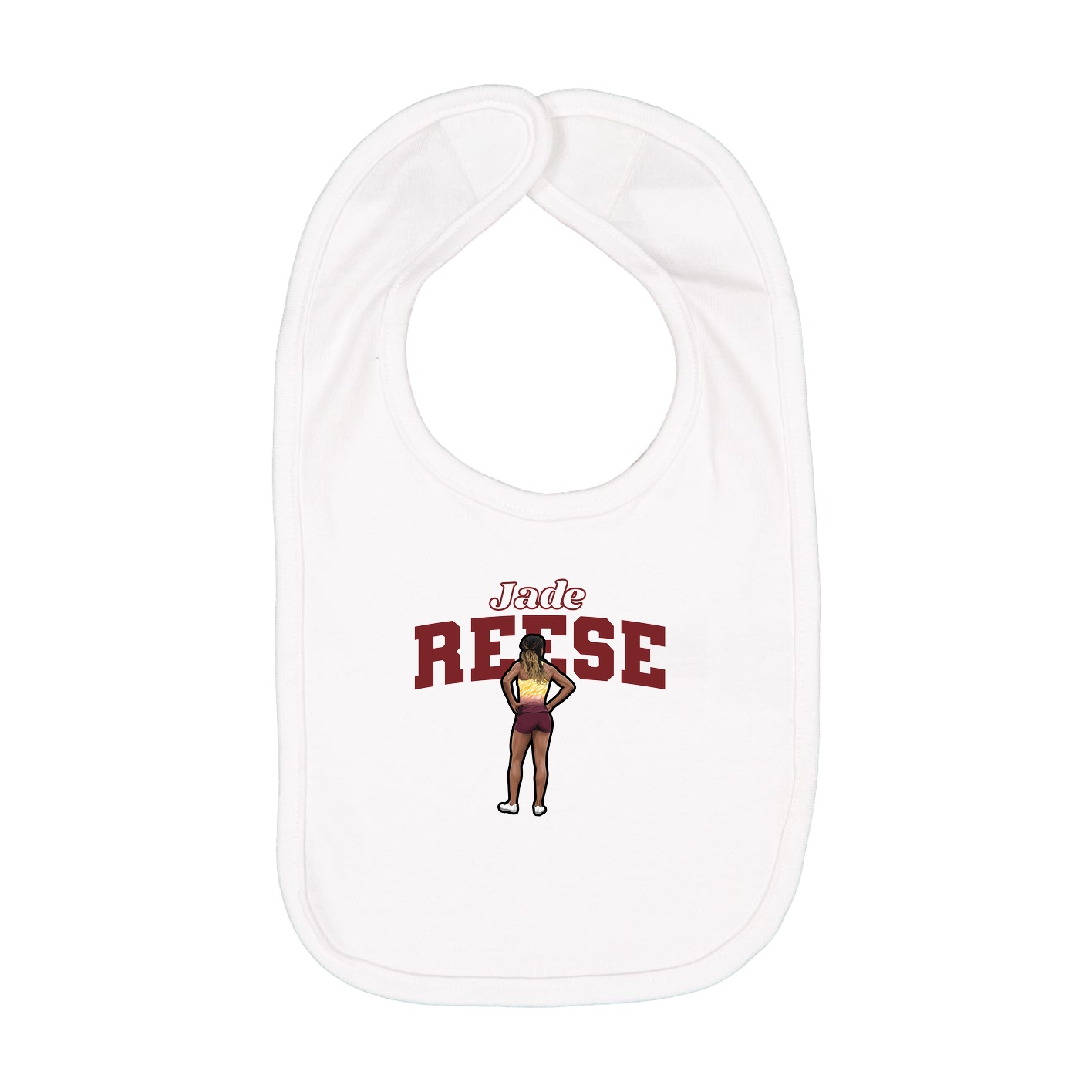 Infant Bib — Name Arch in White