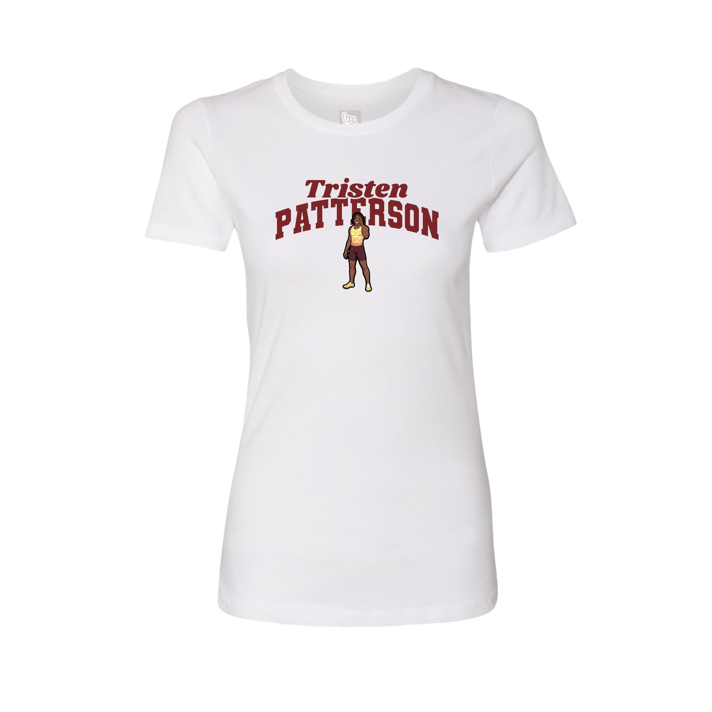 Fitted Women's Tee — Signature Arch in White