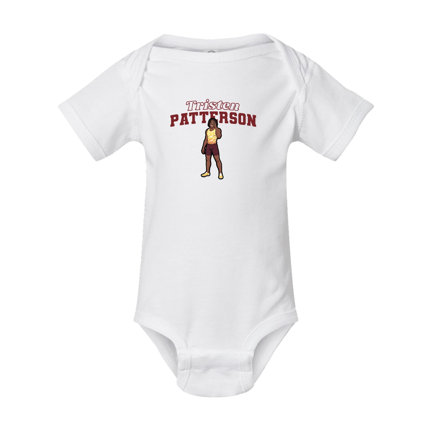 Baby Onesie — Name Arch in White
