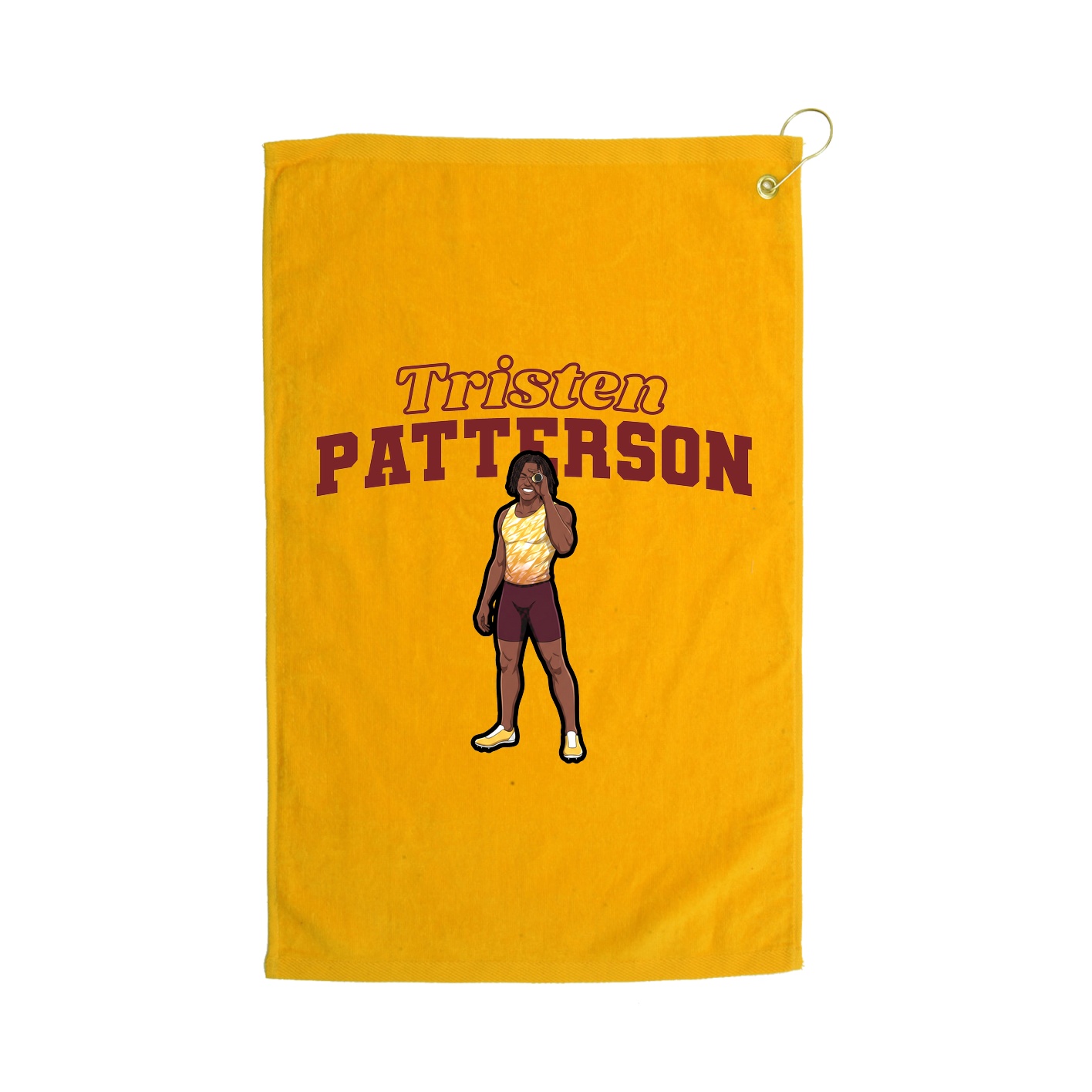 Golf Towel — Name Arch in Gold