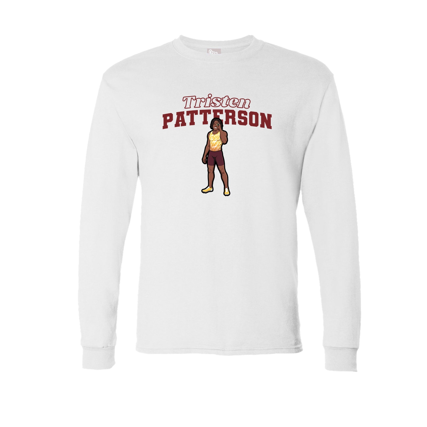 Long Sleeve Tee — Name Arch in White
