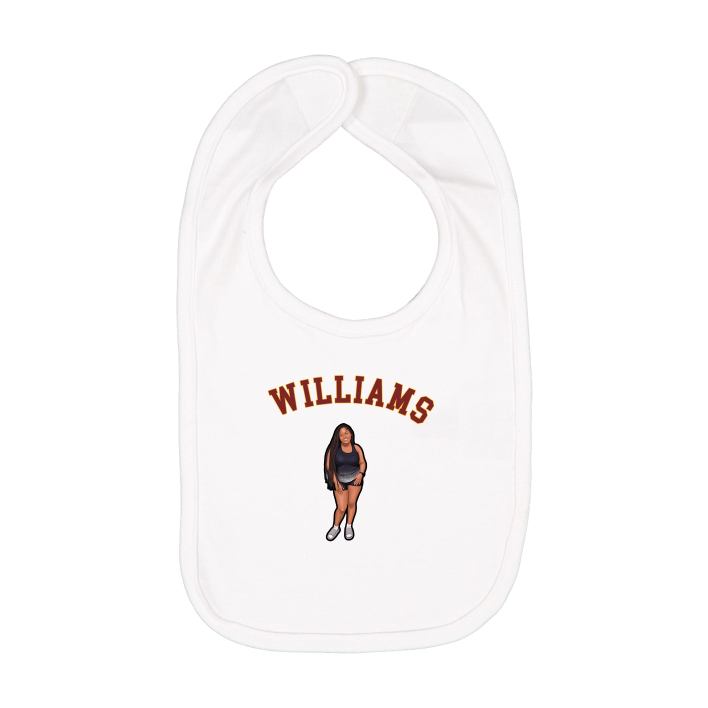 Infant Bib — Shirsey Arch in White