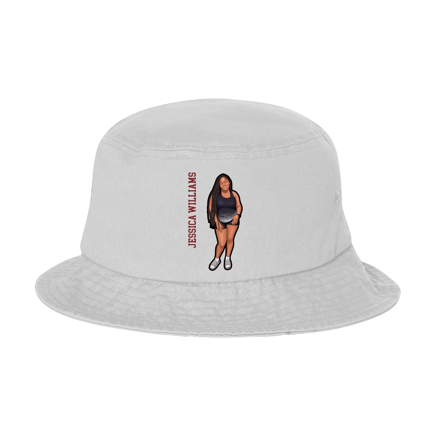 Bucket Cap — Name Vertical in White