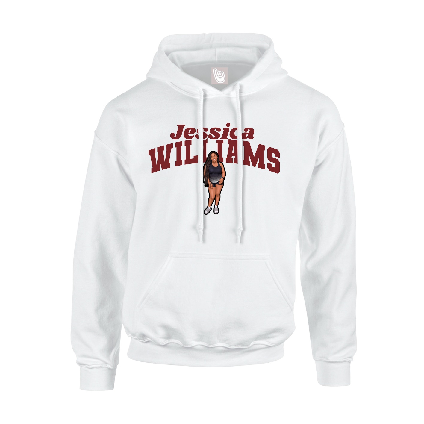 Youth Hoodie — Signature Arch in White