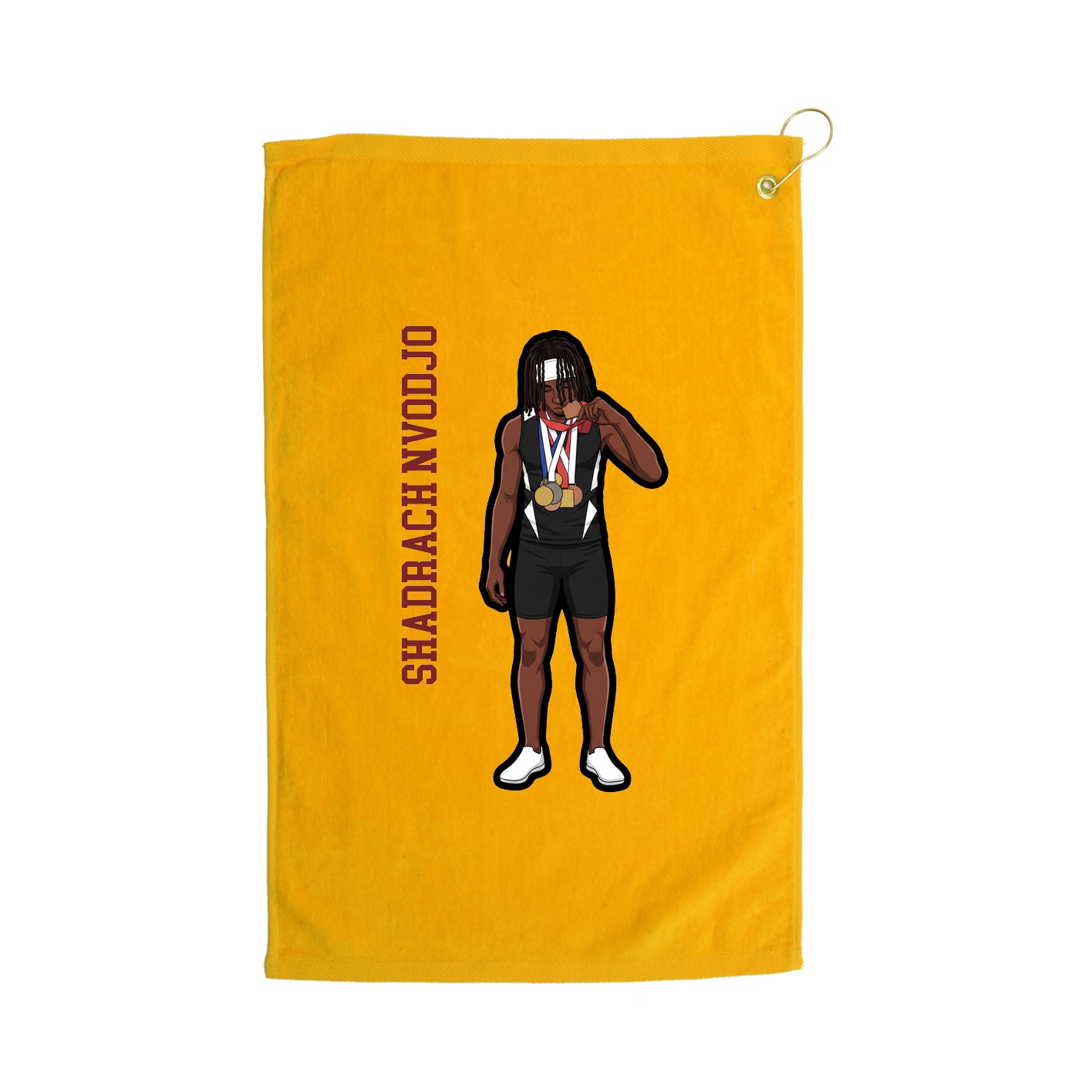 Golf Towel — Name Vertical in Gold