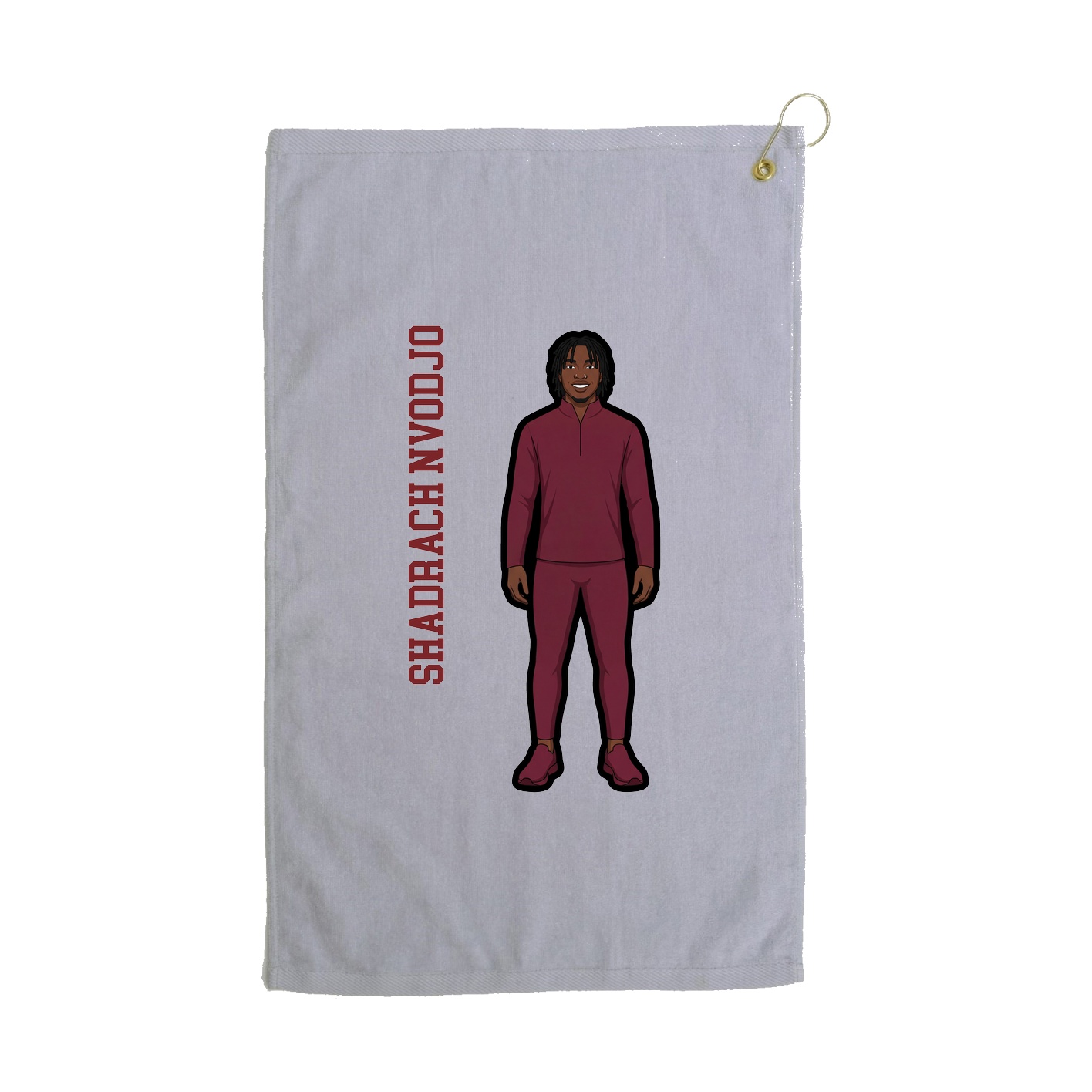 Golf Towel — Name Vertical in Grey
