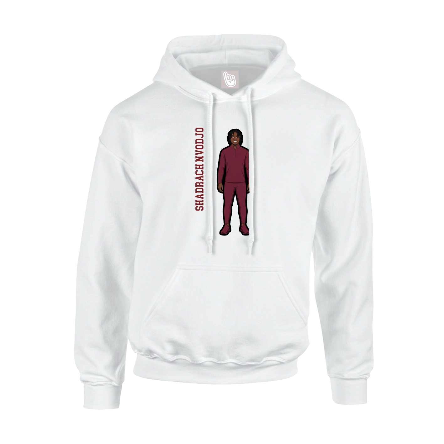 Hoodie — Name Vertical in White