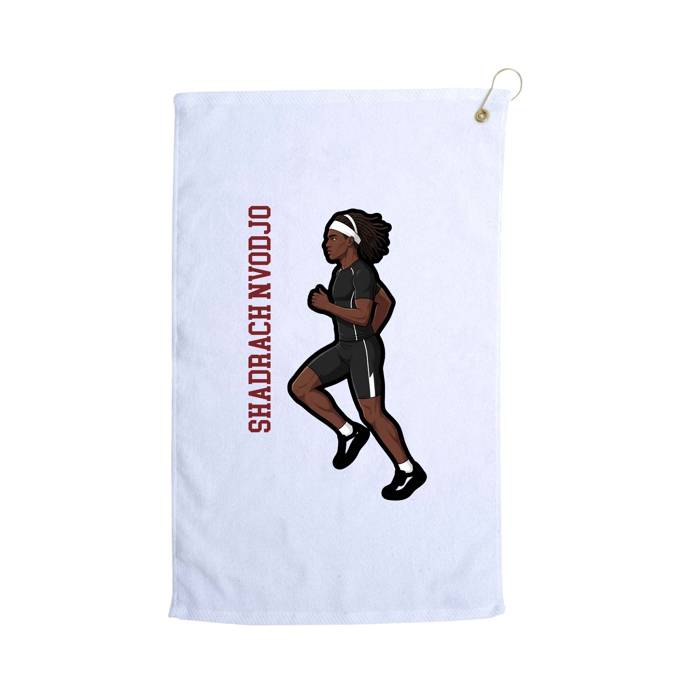 Golf Towel — Name Vertical in White