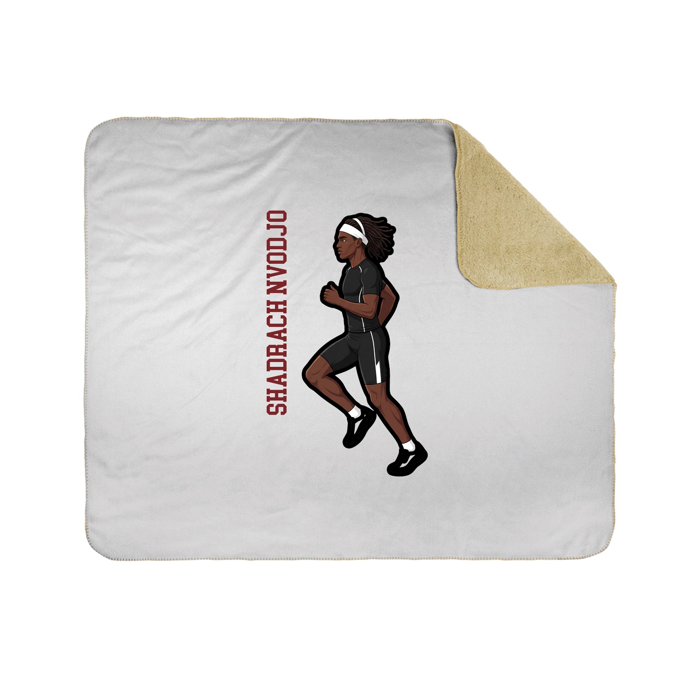 Throw Blanket — Name Vertical in White