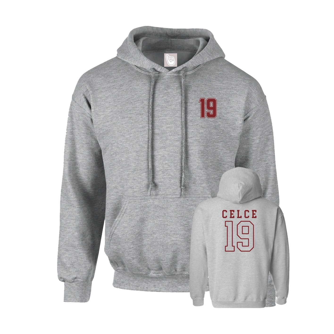 Youth Hoodie — Chest Back in Grey