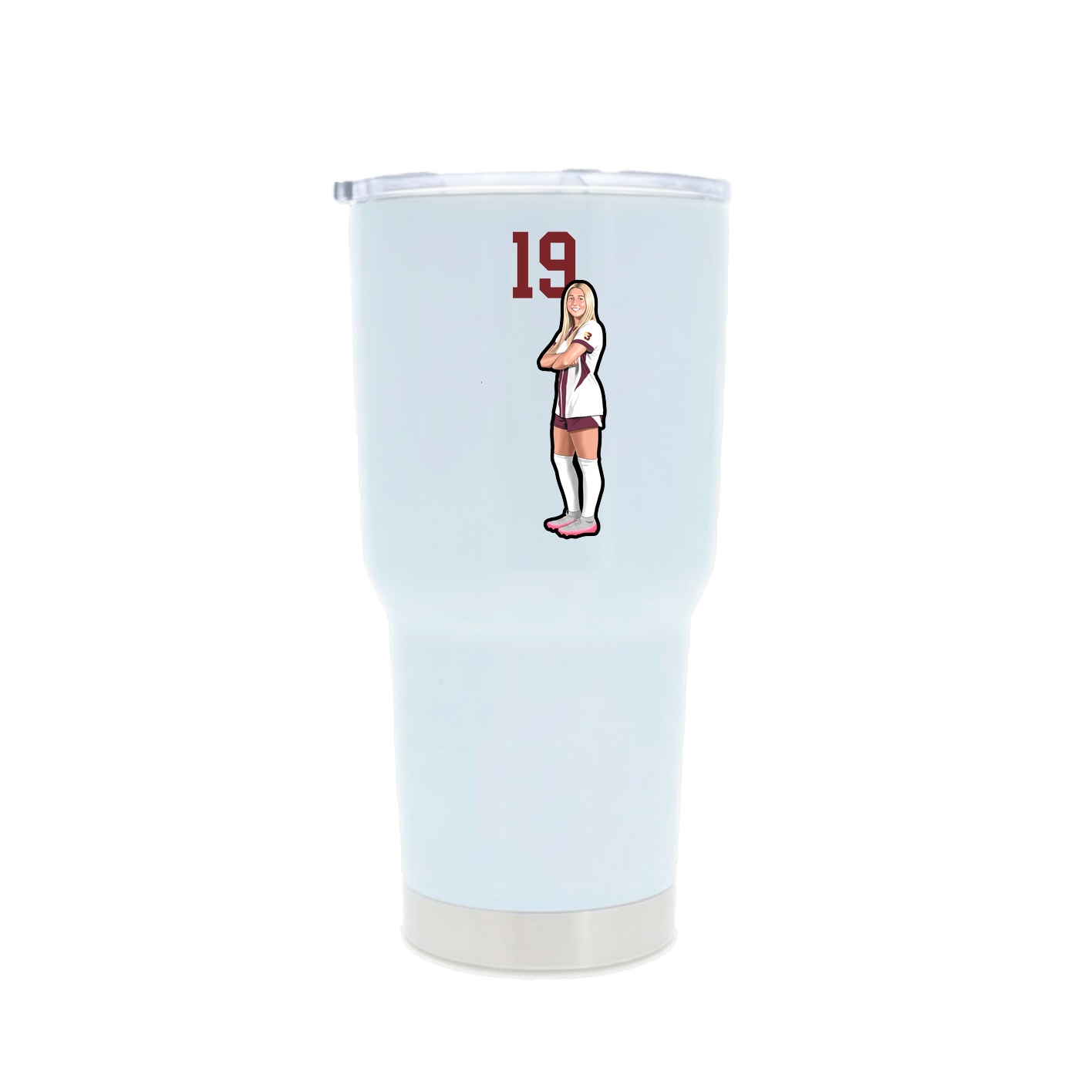 30oz Stainless Steel Tumbler — Number Top in White