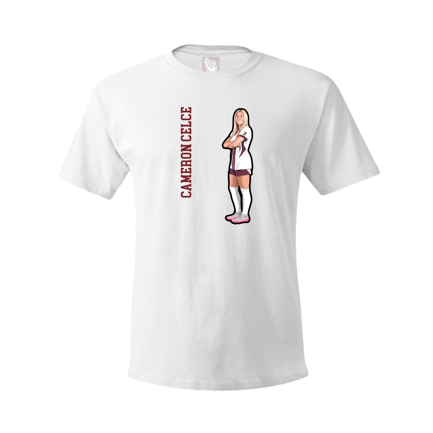 Youth Tee — Name Vertical in White