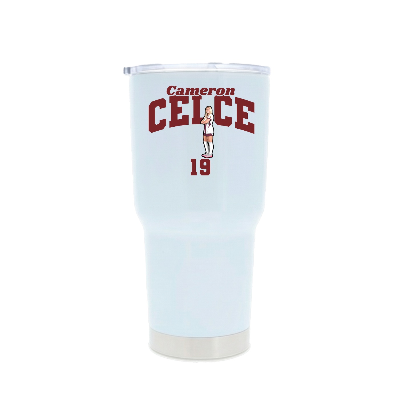 30oz Stainless Steel Tumbler — Signature Arch in White