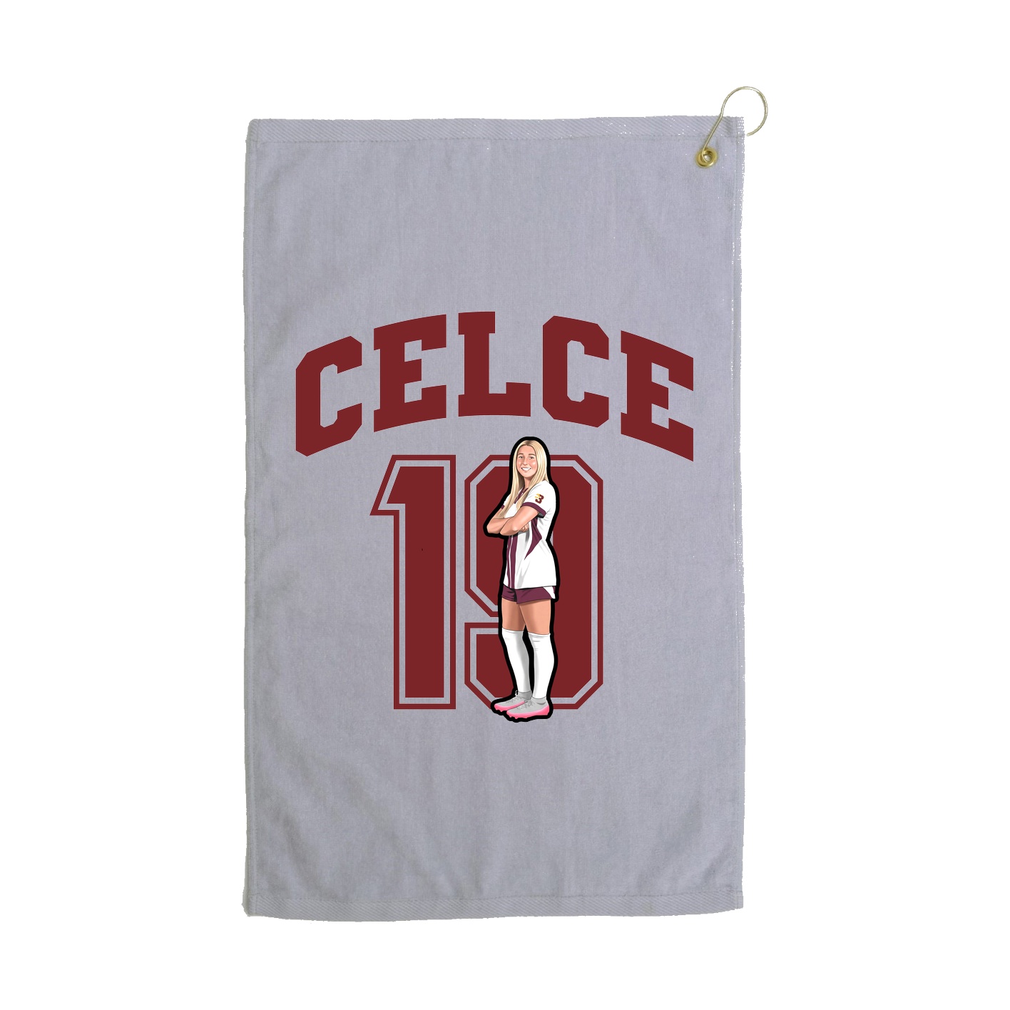 Golf Towel — Number in Grey