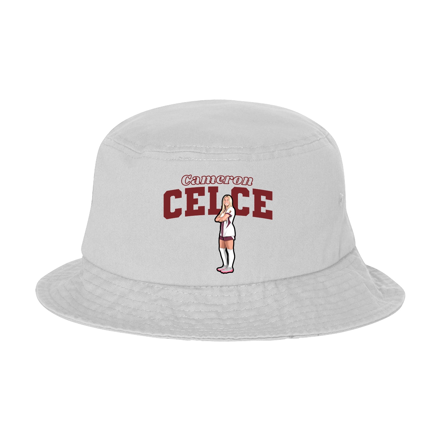 Bucket Cap — Name Arch in White