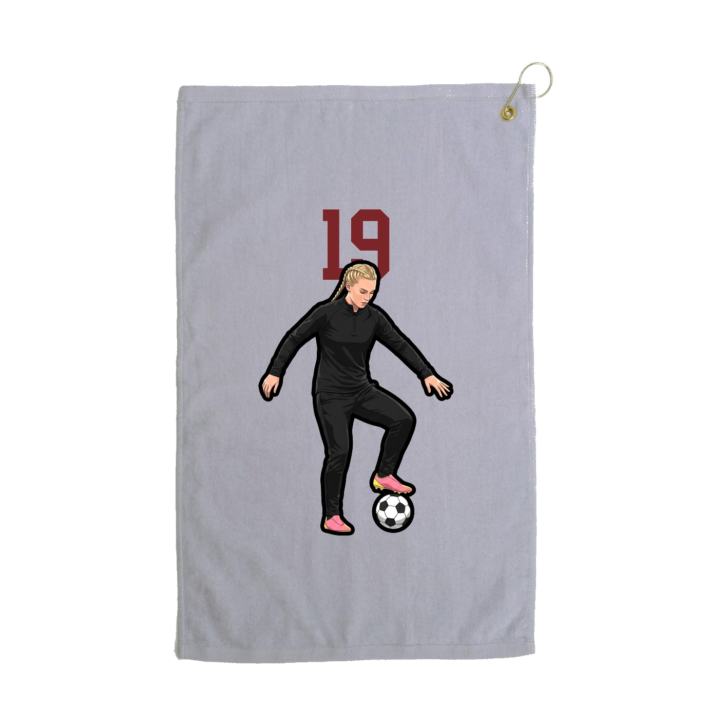 Golf Towel — Number Top in Grey