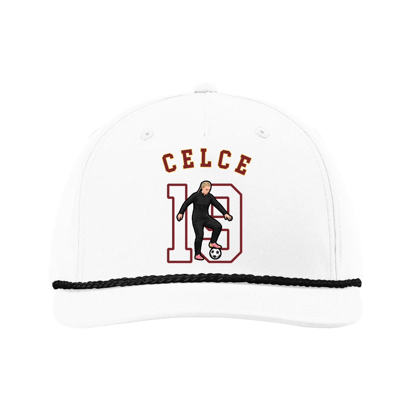 Five-Panel Classic Rope Cap — Shirsey Arch in White
