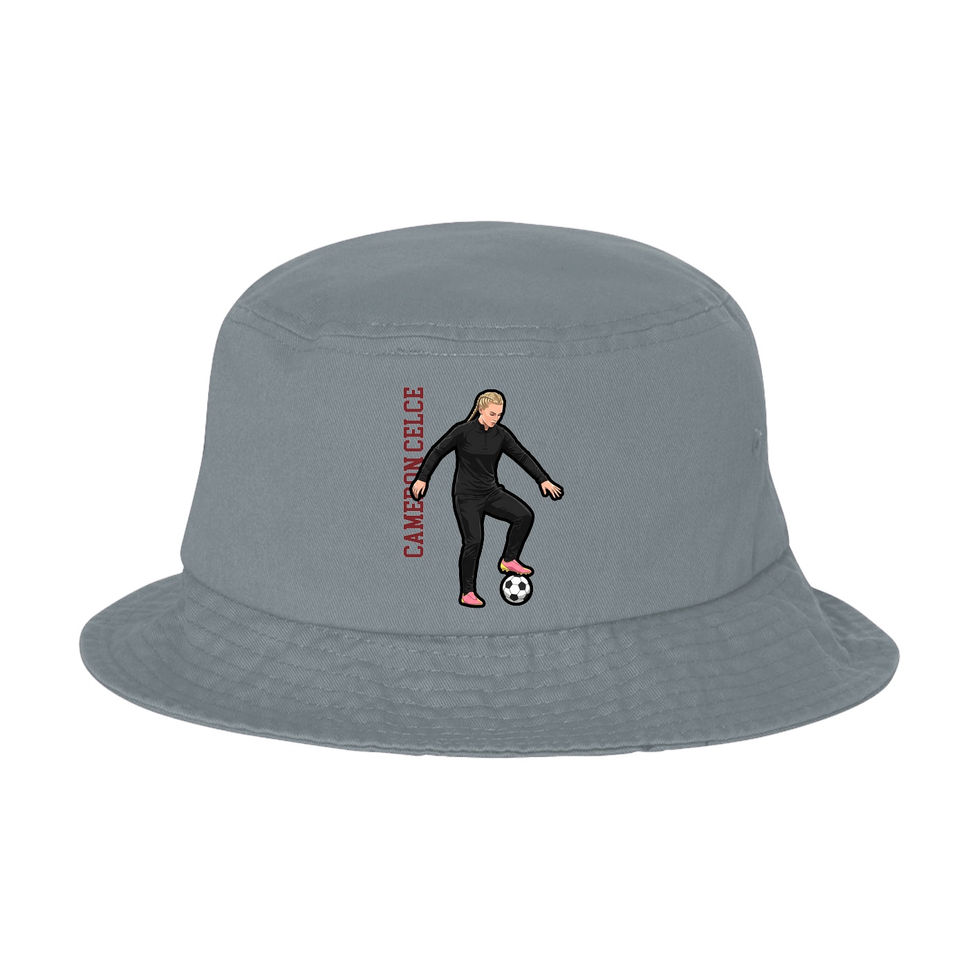 Bucket Cap — Name Vertical in Grey