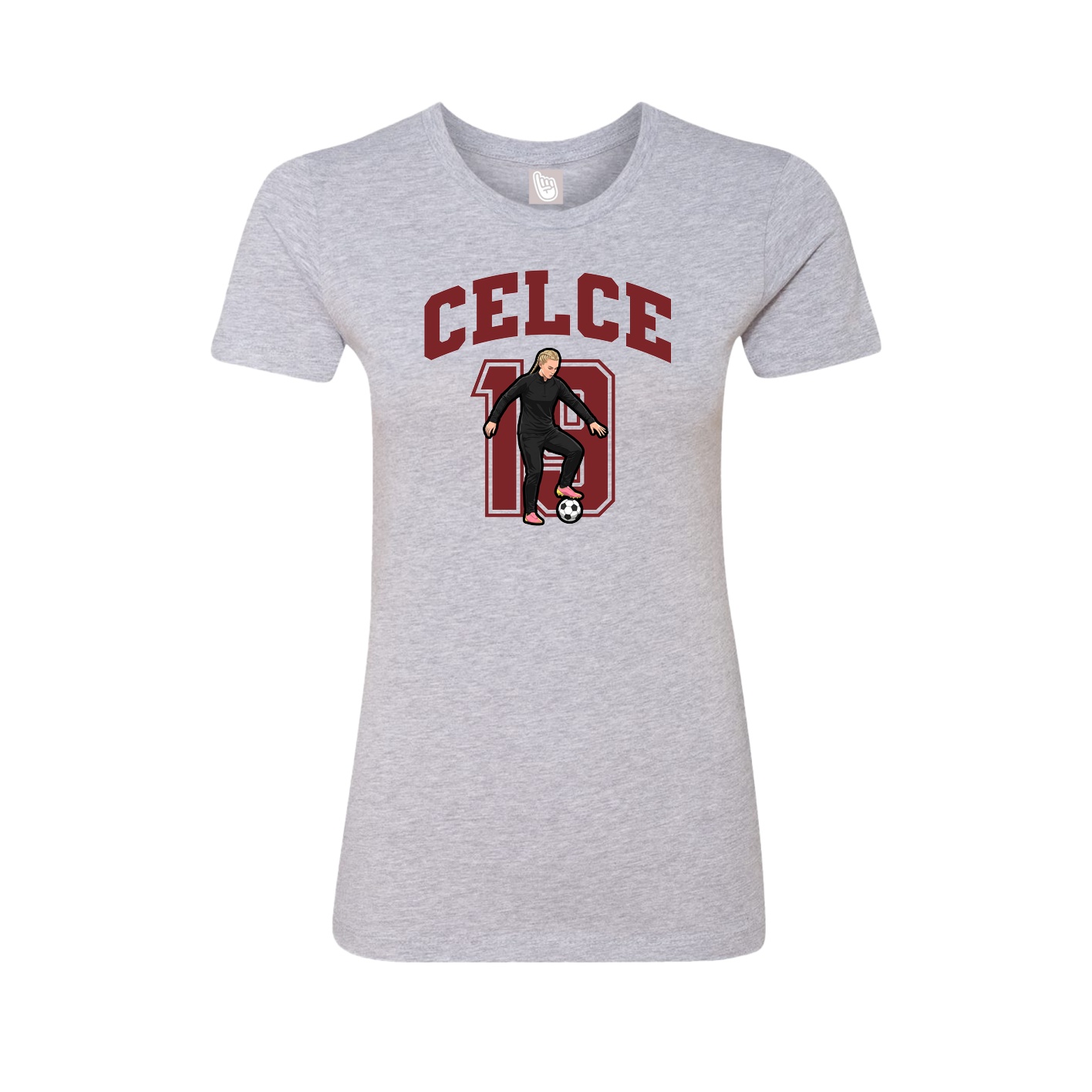 Fitted Women's Tee — Number in Grey