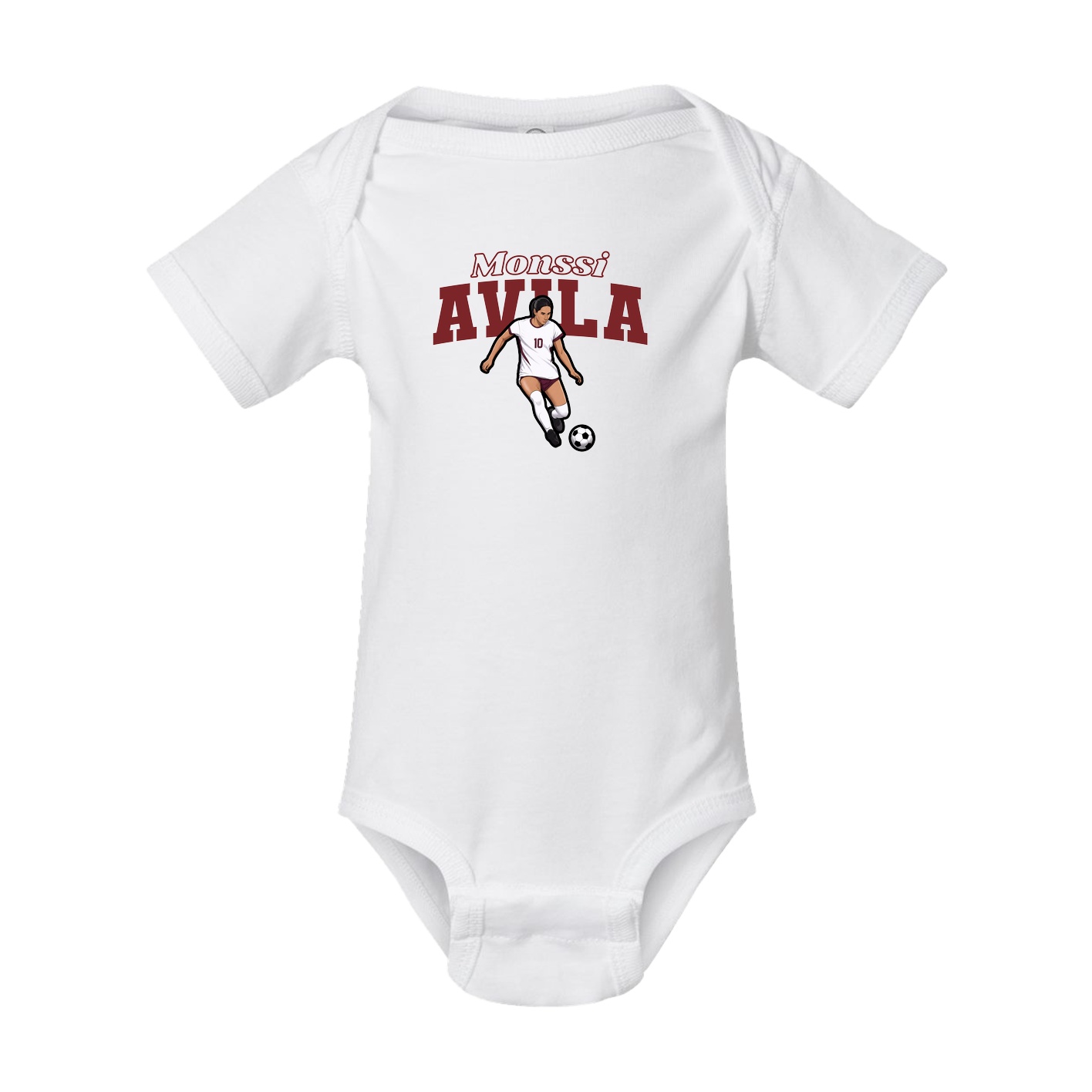 Baby Onesie — Name Arch in White