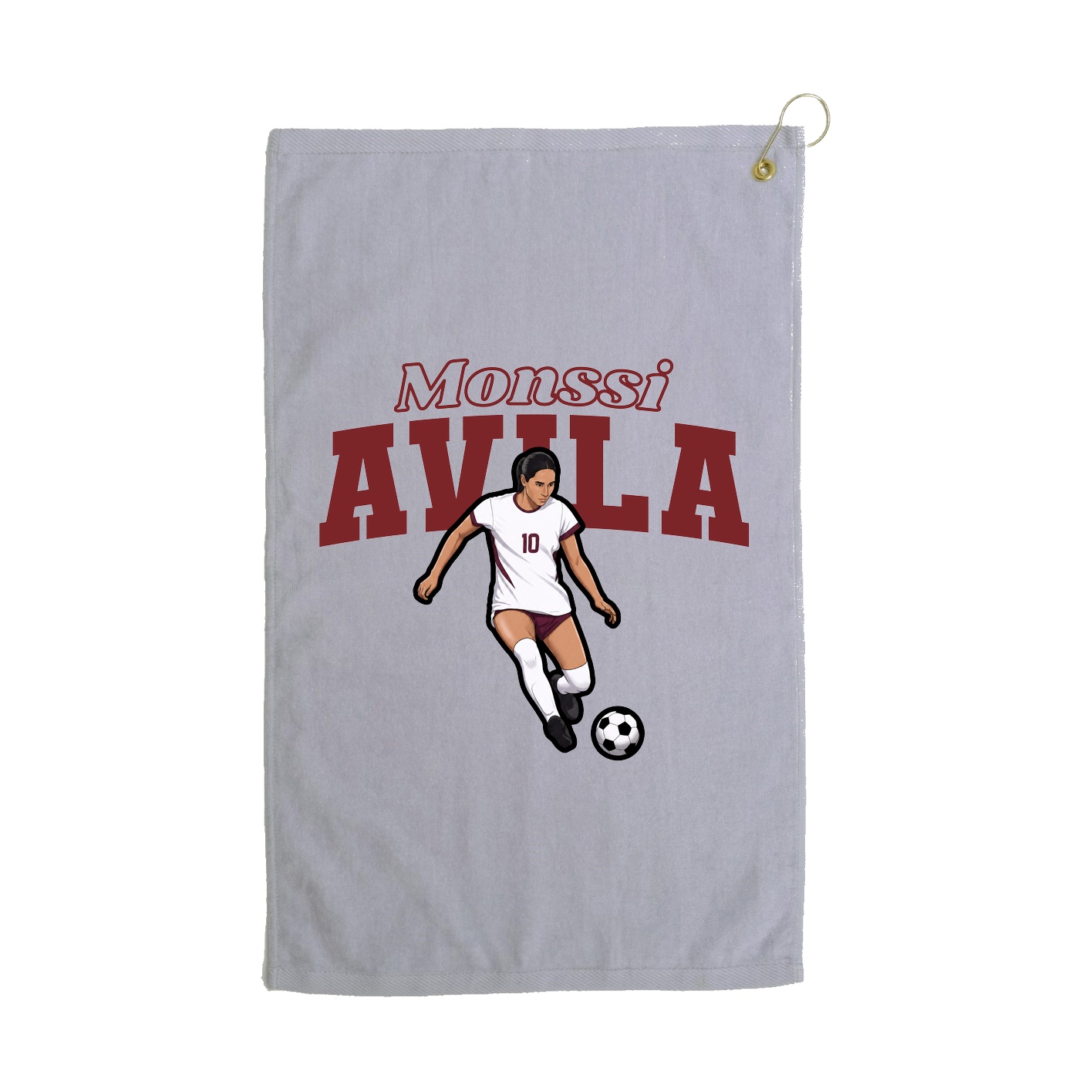 Golf Towel — Name Arch in Grey