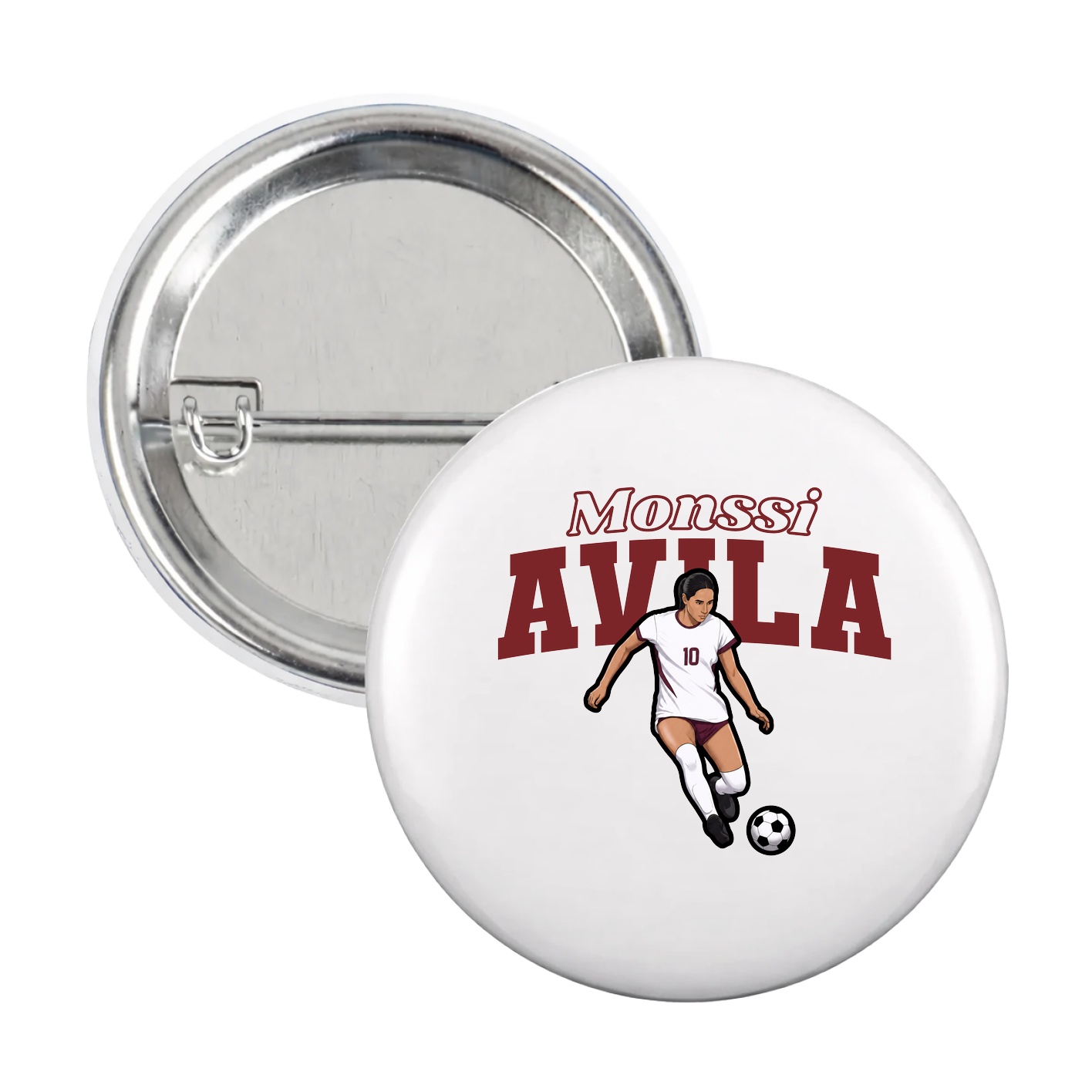 Game Day Button — Name Arch in White