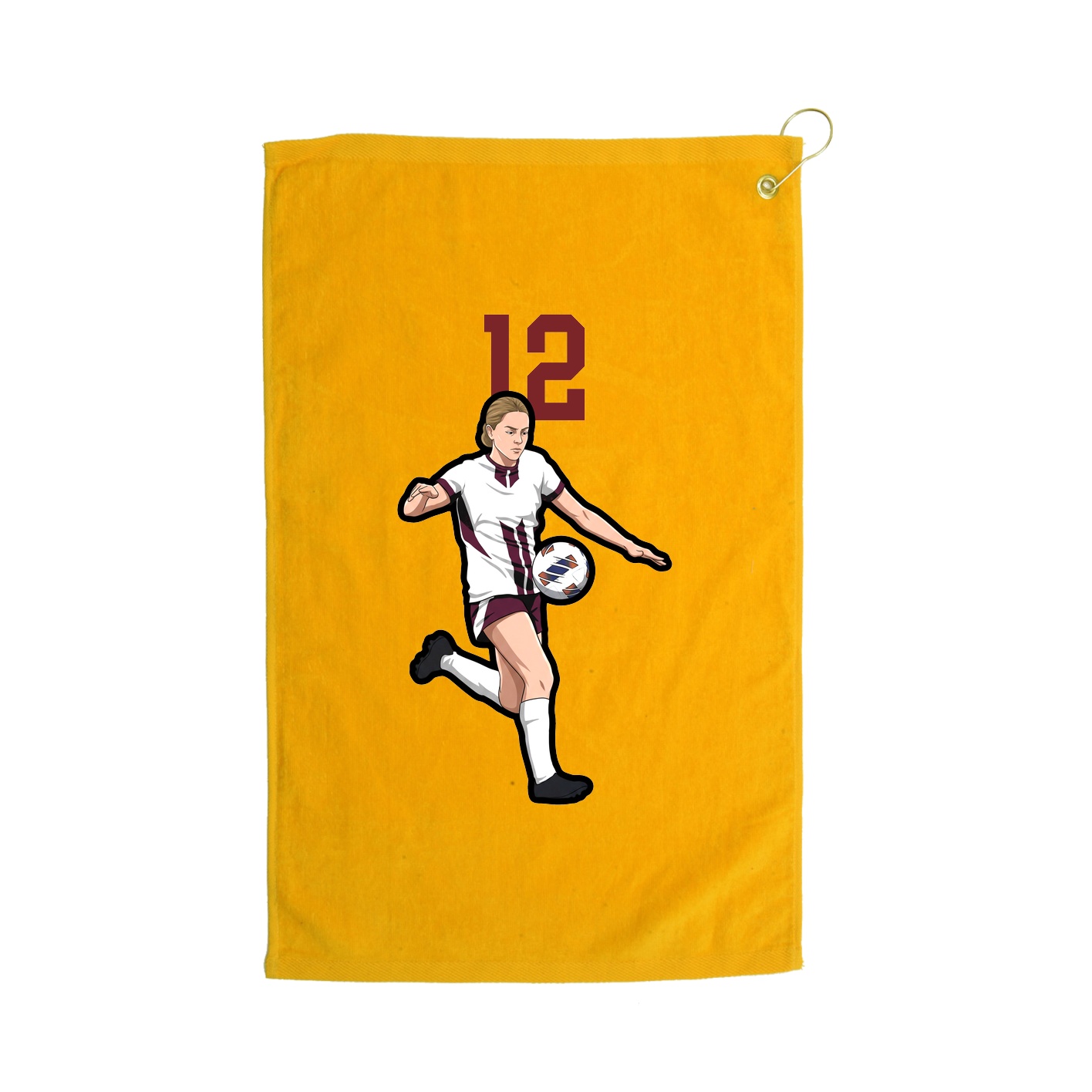 Golf Towel — Number Top in Gold