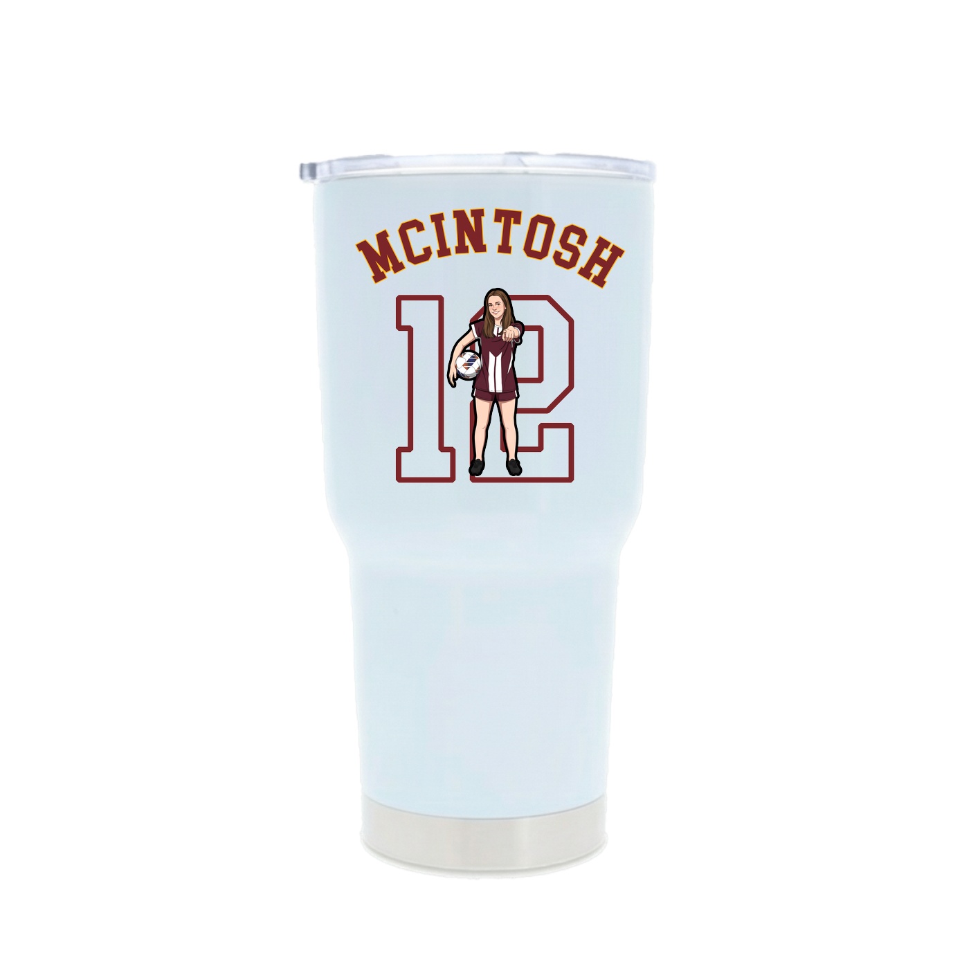 30oz Stainless Steel Tumbler — Shirsey Arch in White