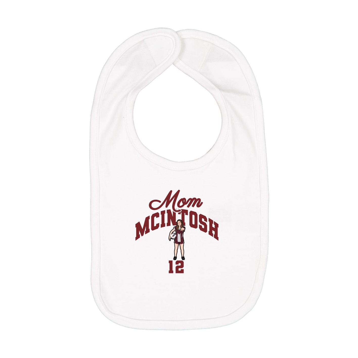 Infant Bib — Mothers Day Arch in White