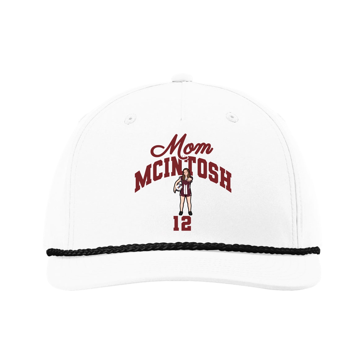 Five-Panel Classic Rope Cap — Mothers Day Arch in White