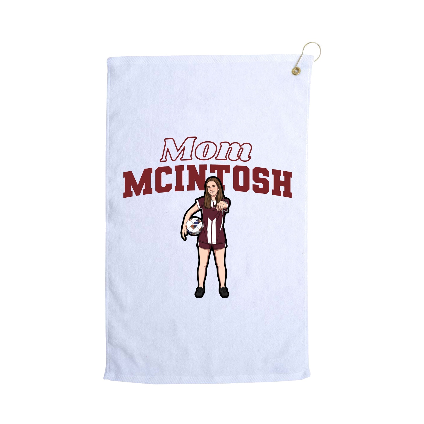 Golf Towel — Mothers Day Block in White