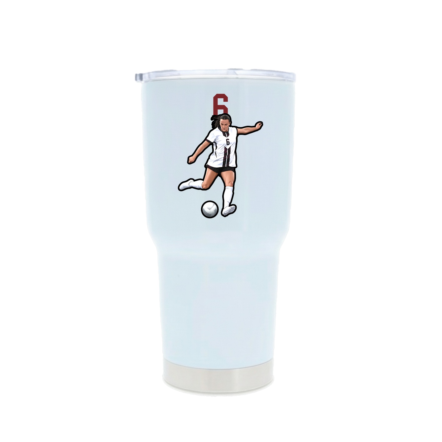 30oz Stainless Steel Tumbler — Number Top in White