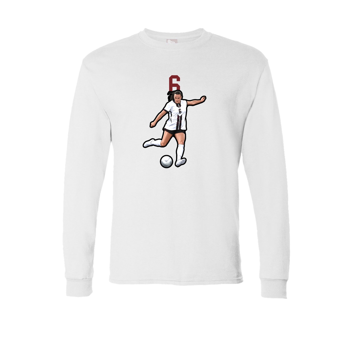 Long Sleeve Tee — Number Top in White