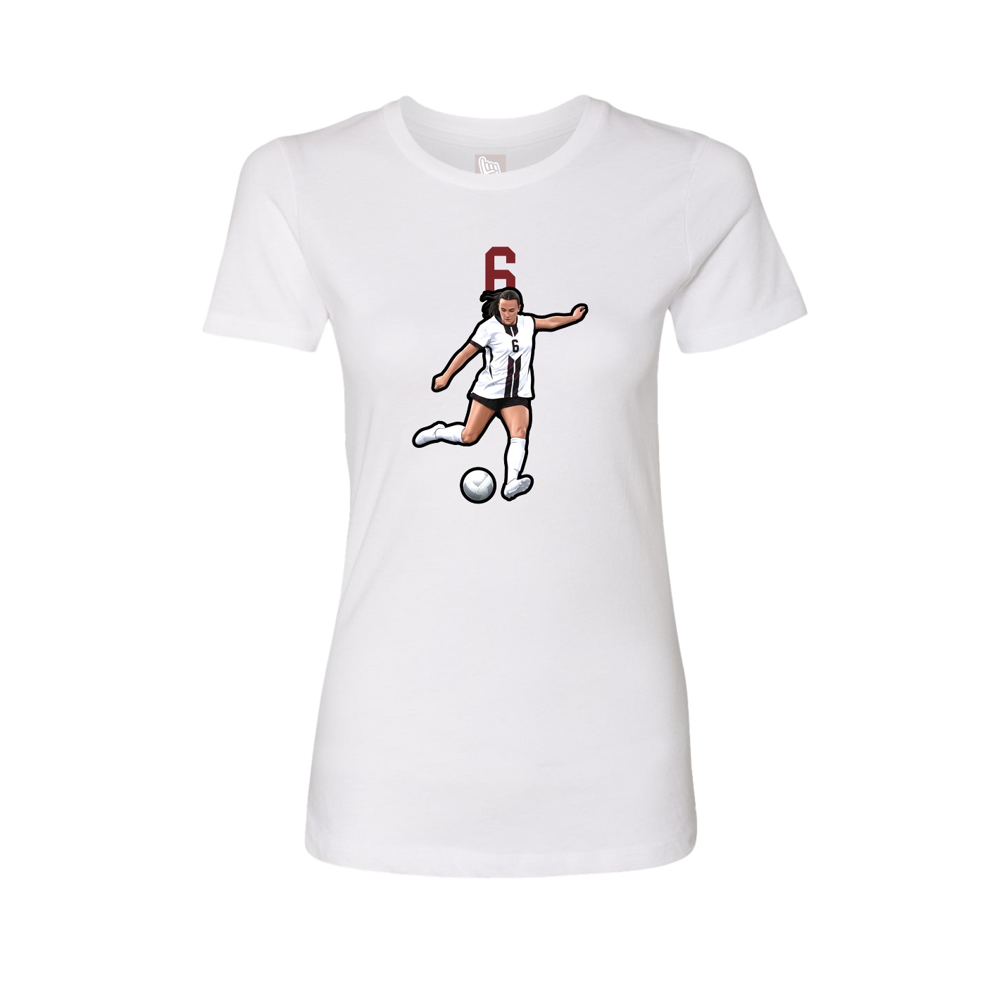 Womens Tee — Number Top in White
