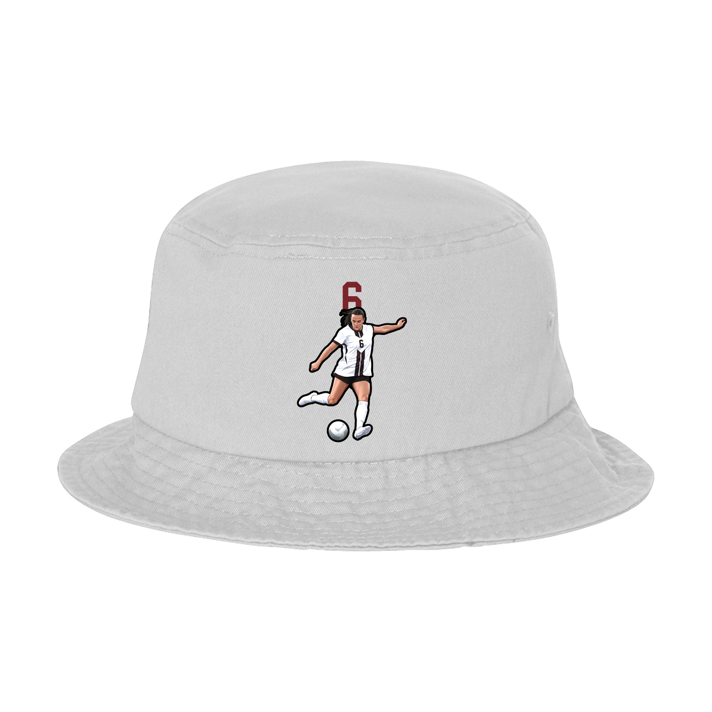 Bucket Cap — Number Top in White