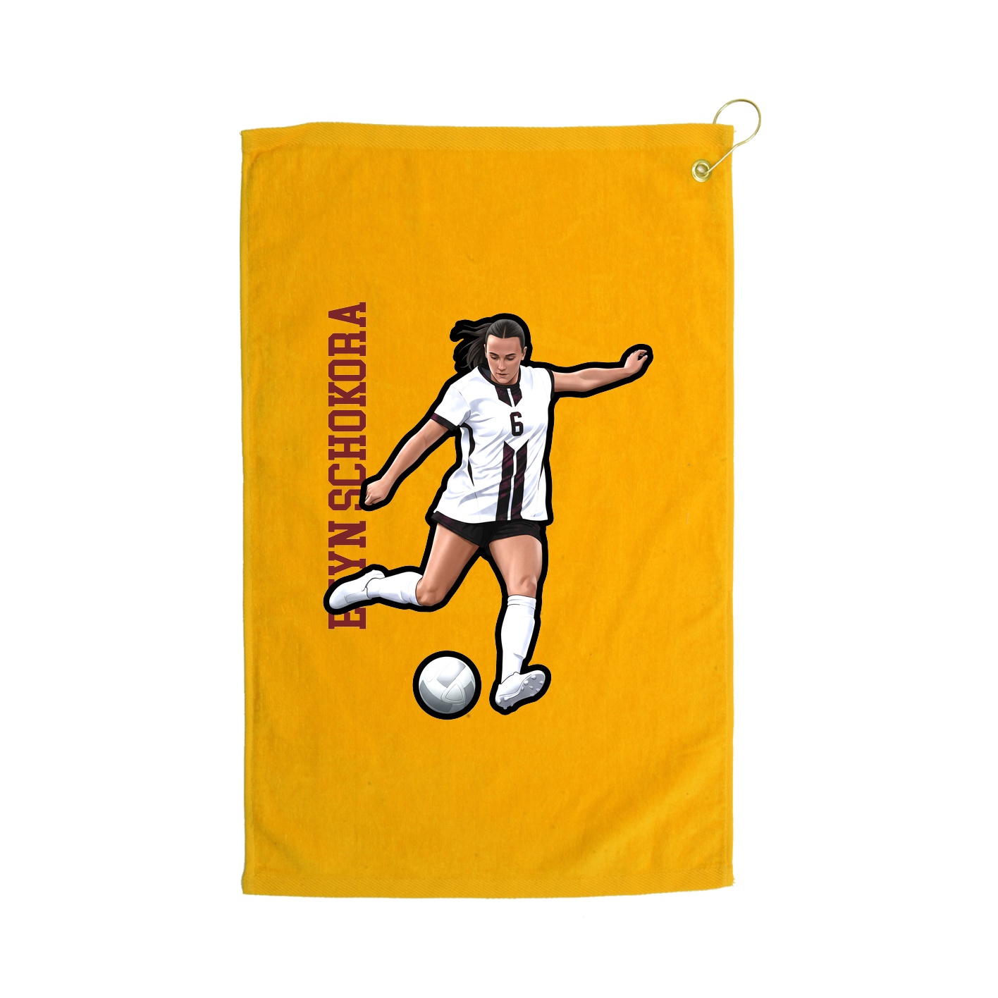 Golf Towel — Name Vertical in Gold