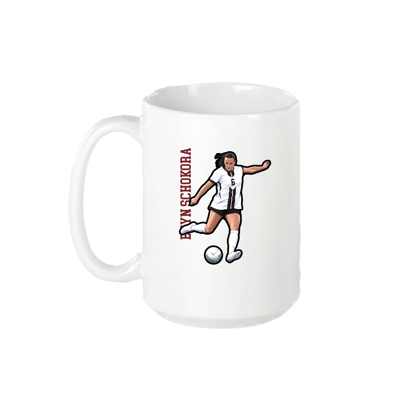 15oz Coffee Mug — Name Vertical in White