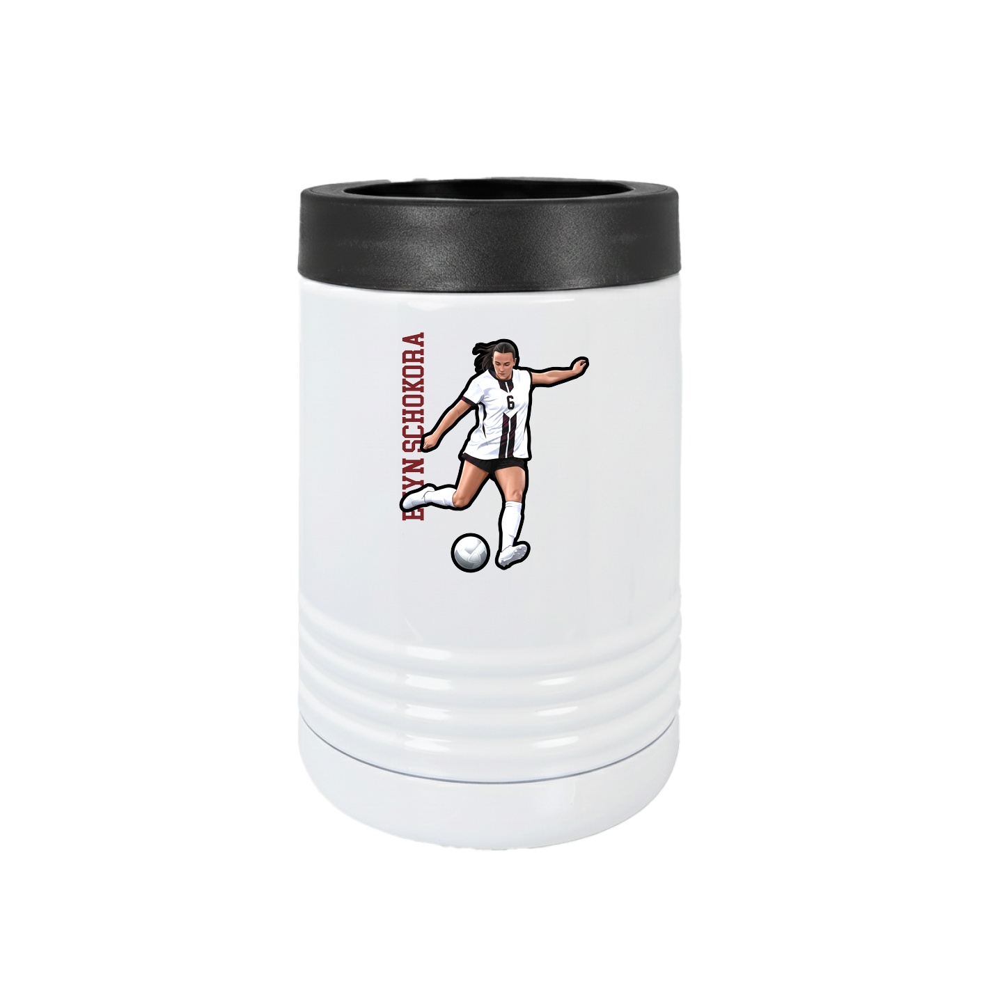 Beverage Holder — Name Vertical in White