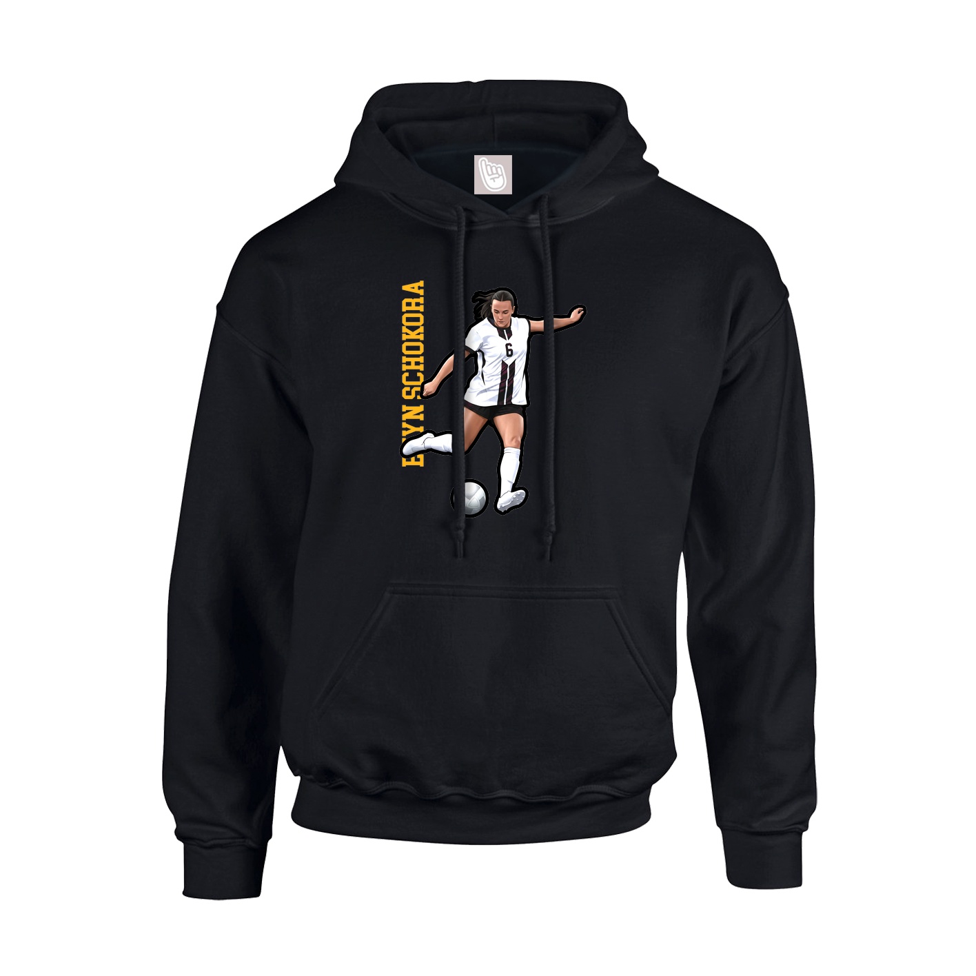 Hoodie — Name Vertical in Black