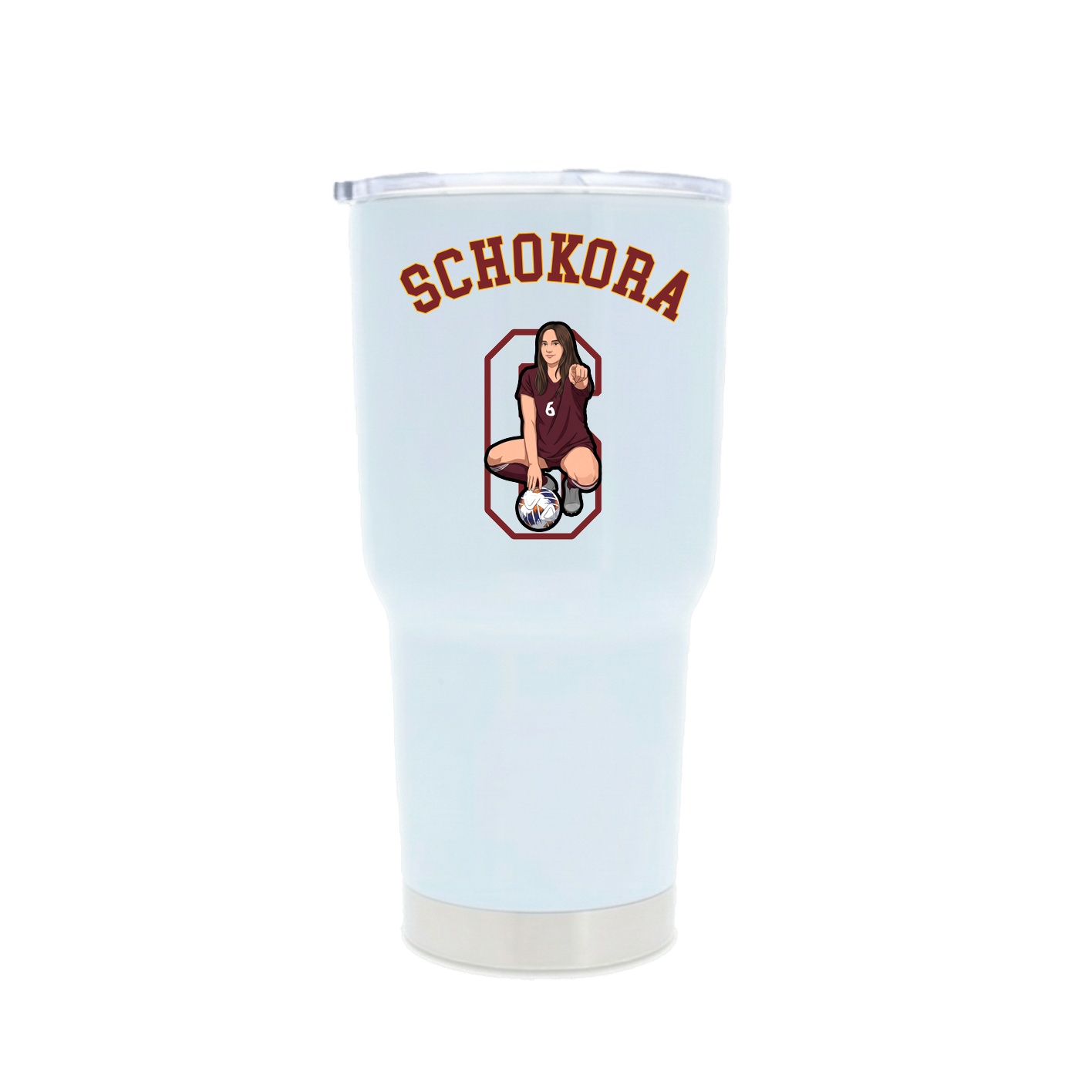 30oz Stainless Steel Tumbler — Shirsey Arch in White