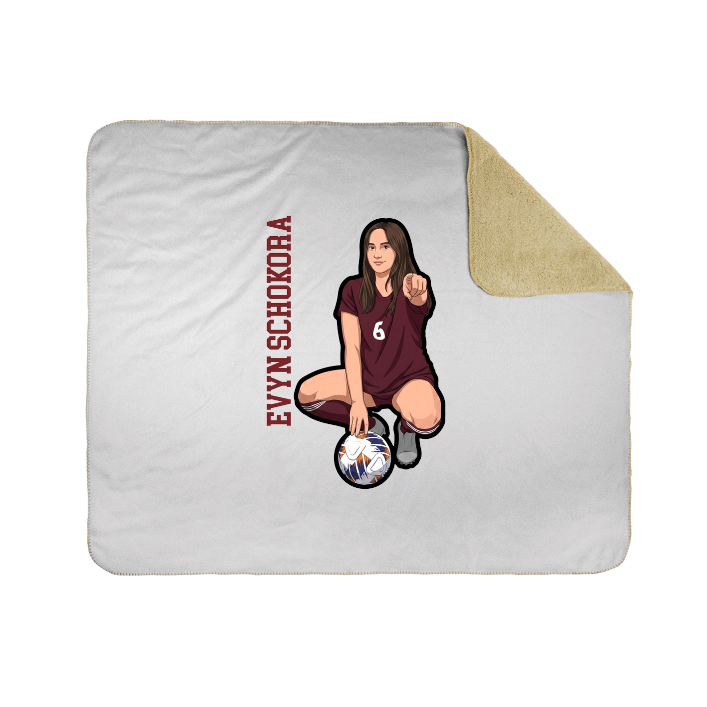 Throw Blanket — Name Vertical in White