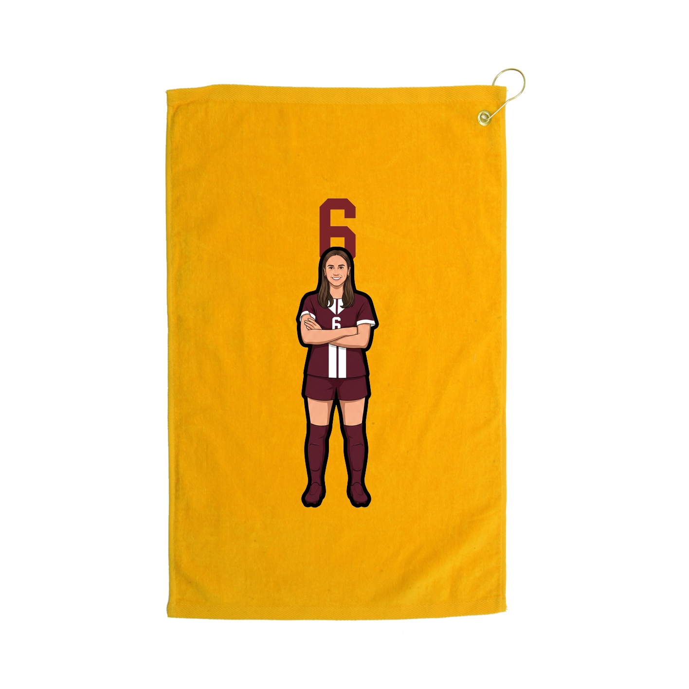 Golf Towel — Number Top in Gold