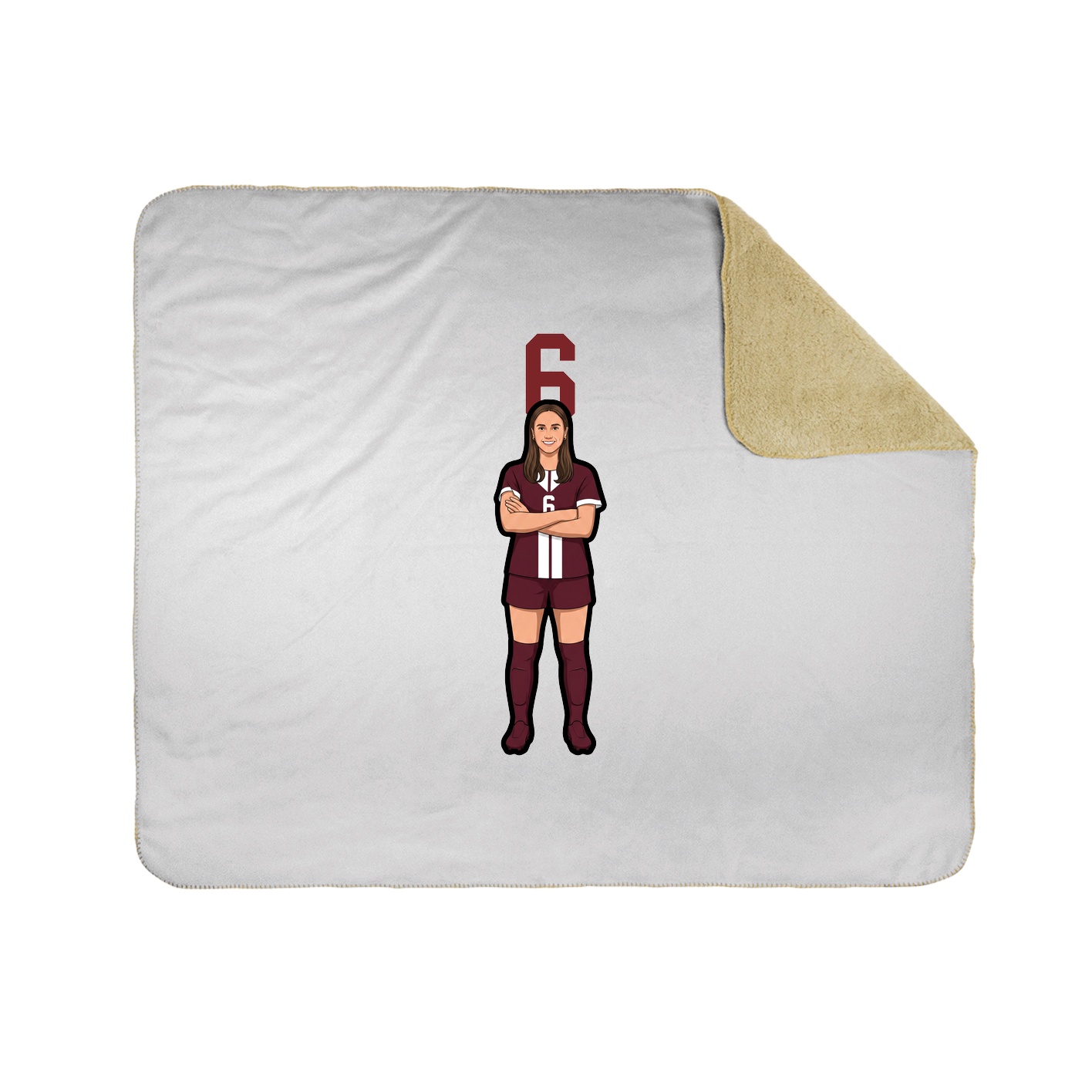 Throw Blanket — Number Top in White