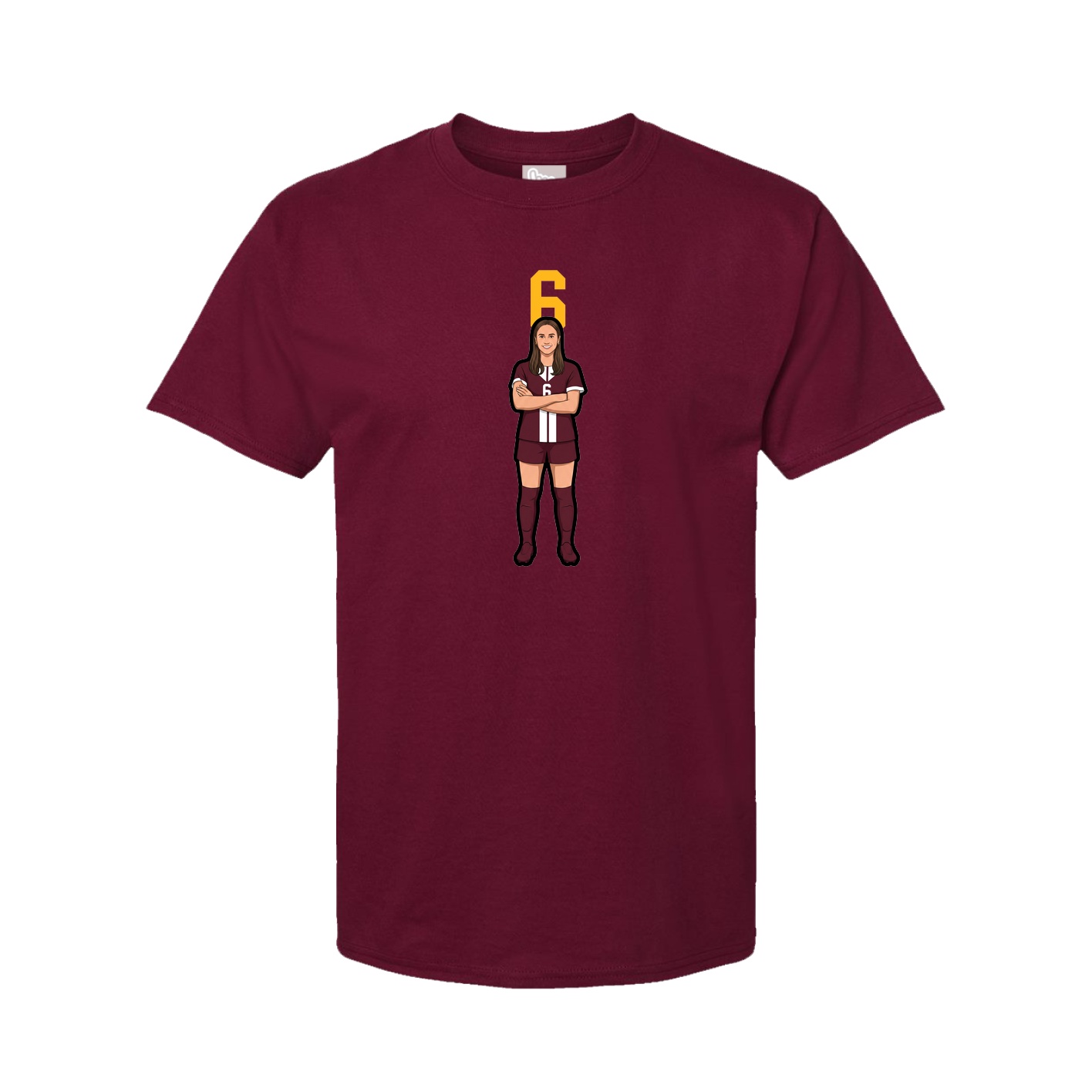 Youth Tee — Number Top in Cardinal