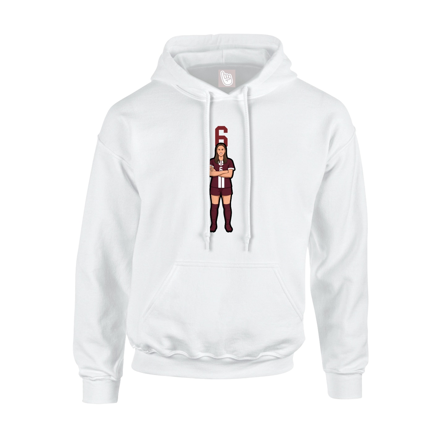 Youth Hoodie — Number Top in White