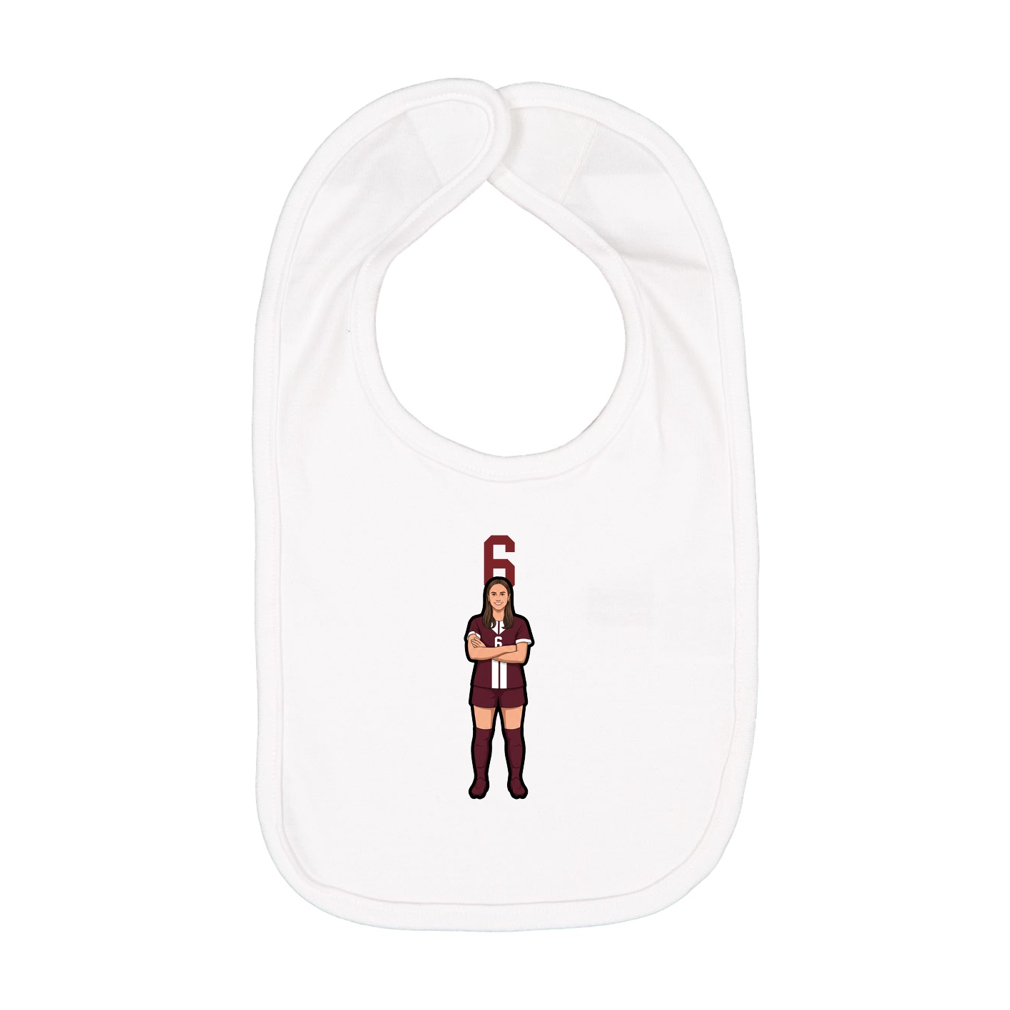 Infant Bib — Number Top in White