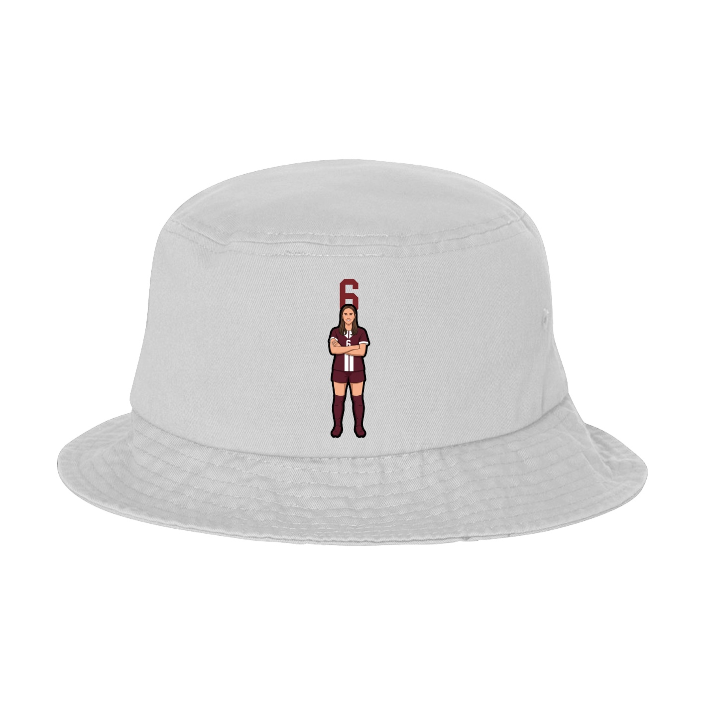 Bucket Cap — Number Top in White